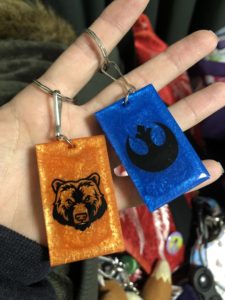UV resin keychains (reverse side)